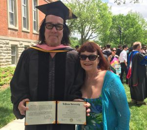 Dr. Todd and Michele Rundgren at the DePauw University commencement ceremony. 